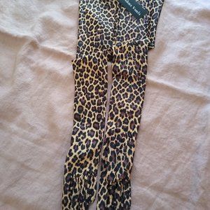 Leopard print extra long gloves